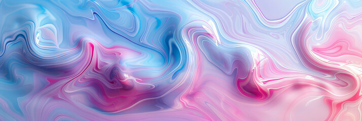 Fototapeta premium Swirling Pastel Colors in Abstract Marble Design with Blue and Pink Hues