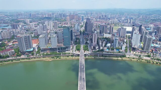 China Zhuzhou Bridge City Axis Scenery