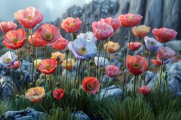 Fototapeta premium Poppies blooming in the meadow