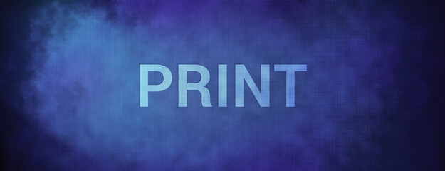 Print isolated on fabric blue banner background abstract