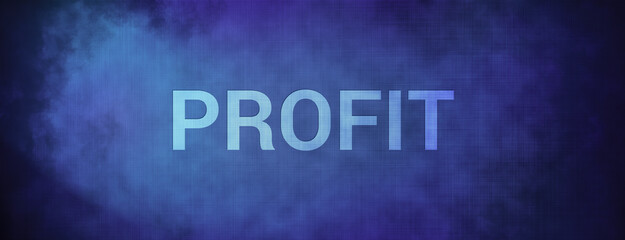 Profit isolated on fabric blue banner background abstract