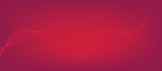Abstract vector modern gradient background with red wavy lines and particles.