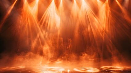 Spotlighting Artistic Products and Works in a Dark Misty Stage. Concept Artistic Products, Dark Misty Stage, Spotlighting, Showcase Works