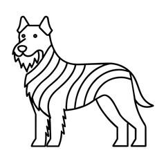 Obraz premium Vector Black and White Illustration of a Dog, Capturing the Character of Canine Companions in a Simple, Minimalist Style. Perfect for Pet Care Guides, Veterinary Resources, or Animal-themed Designs