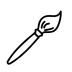 Obraz premium Vector Black and White Paintbrush Icon for Creativity or Design, Signifying Artistic Expression and Graphic Creation in Digital Platforms, isolated on a transparent background