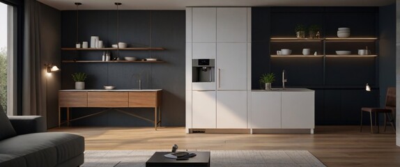 Showcase the power of the Internet of Things with a visually stunning image of a smart home filled with various connected devices and appliances AI, such as smart refrigerators, coffee makers