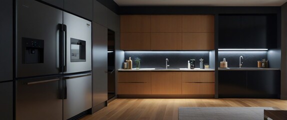 Showcase the power of the Internet of Things with a visually stunning image of a smart home filled with various connected devices and appliances AI, such as smart refrigerators, coffee makers