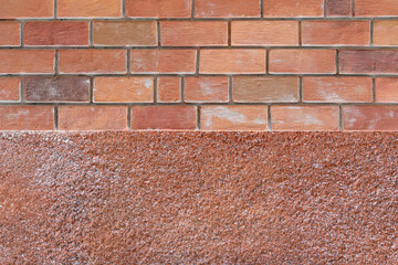 Background of Artificial Polyurethane Brick wall and Foam Cement wall in separate layer.