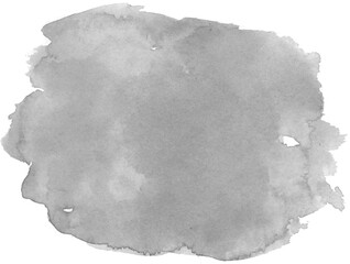 Pintura aquarela com pincel preto e branco brilhante isolada fundo transparente. Textura, pintura, arte, aquarela. P&B papel.