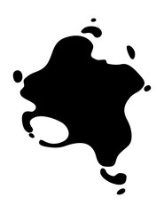 Paint blot. Creative isolated paint brush stroke or spot. Ink smudge abstract shape stain texture. Grunge design element