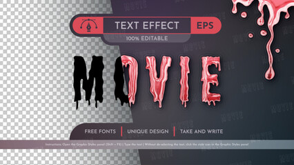 Blood Movie Editable Text Effect, Graphic Style