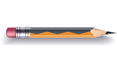 Pencil mockup realistic. Colored wooden graphite pencil. School office stationery, creative design vector bright item