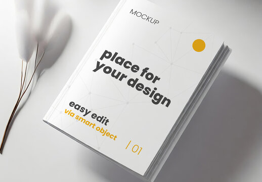 Floating Magazine cover mockup Generative Ai