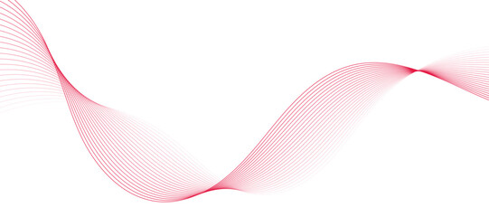 Abstract vector modern background with red wavy lines and particles.
