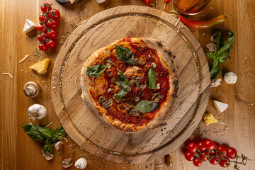 Traditional Italian marinara pizza