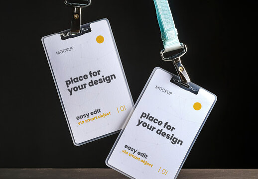 Identity cards floating elegant Mockup 02 Generative Ai