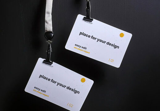 Identity cards floating elegant Mockup 03 Generative Ai