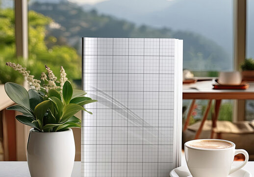 Magazine on table cover mockup 02 Generative Ai