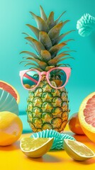 A pineapple and sunglasses.