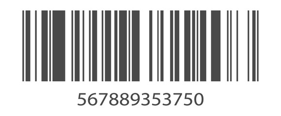 Código de barras. Listras com números abaixo. Preto e branco. Detalhes, vintage, retro, produto. Fundo branco.