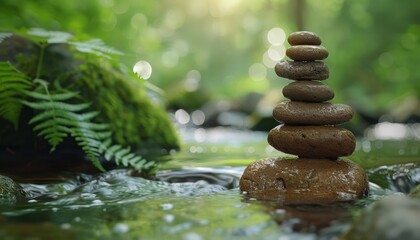 Rocks Piled on River