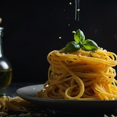 spaghetti with pesto sauce