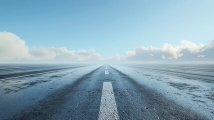 A view of road in winter.