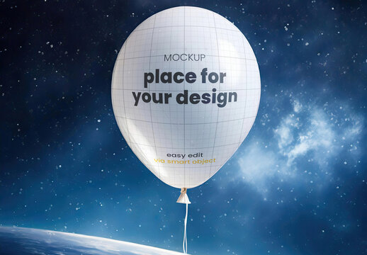 Plastic balloon floating mockup 01 Generative Ai