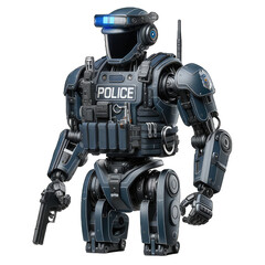 Naklejka premium The future of law enforcement is here. Meet the new police robot, designed to keep you safe.