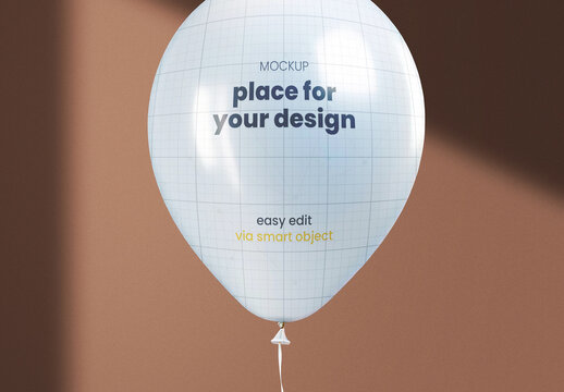 Plastic balloon floating mockup 02 Generative Ai