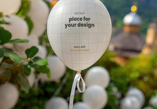 Plastic balloon floating mockup 05 Generative Ai