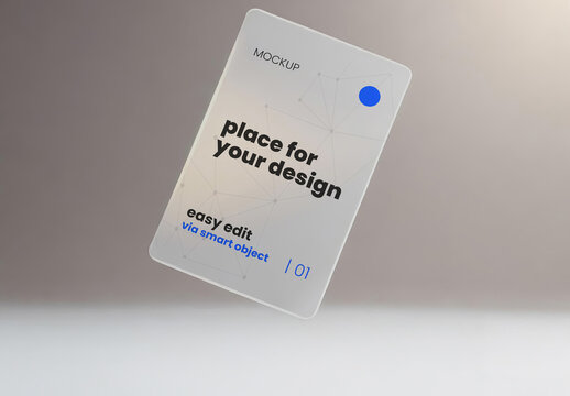 Plastic card floating Mockup 01 Generative Ai