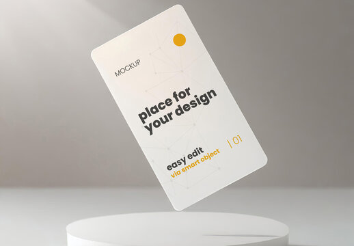 Plastic card floating spot illuminated Mockup 02 Generative Ai