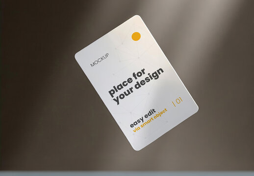Plastic card floating spot illuminated Mockup 04 Generative Ai