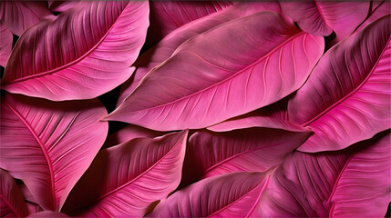 Pink tropical leaves for wall texture. Mother’s Day floral pattern