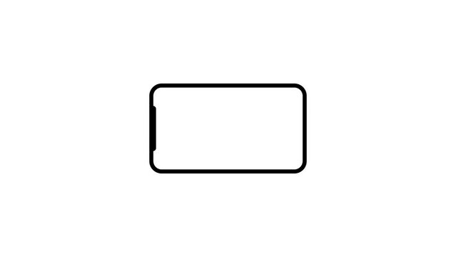 Rotate smart phone isolated icon. Device rotation symbol on transparent background. Phone rotation icon concept animation