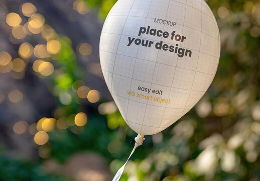 Plastic balloon floating mockup 06 Generative Ai