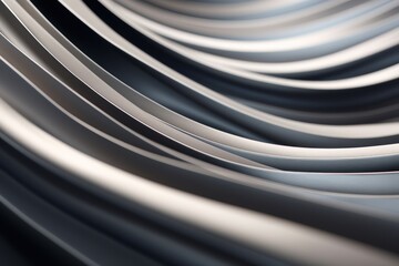 abstract background with matted metal surface close up view, repetitive curved ribs