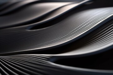 abstract background with matted metal surface close up view, repetitive curved ribs