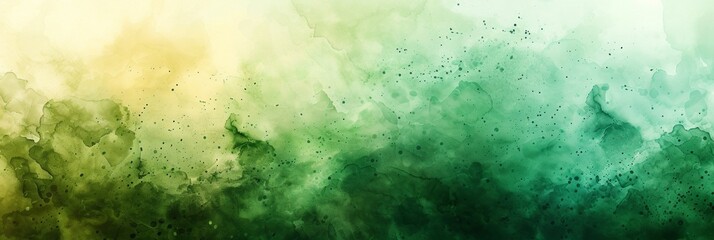 Obraz premium Vibrant green and yellow watercolor wallpaper depicting abstract movement and fantasy.