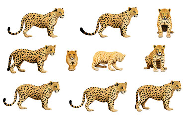 Naklejka premium cheetah and cubs