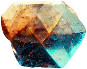 Cristais coloridos em tons de aquarela. Holográfico. Pedras vibrantes, reluzente. Em fundo transparente.