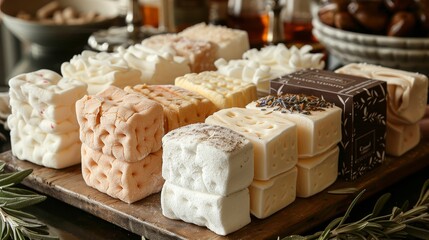 Gourmet marshmallows offer gourmet marshmallows in flavors like vanilla bean, salted caramel AI generated