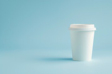 Single-Use Paper Cup: Light Blue Backdrop