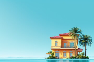 Luxurious Villa against Azure Sky