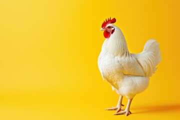 Fototapeta premium Quirky Chicken Portrait with Copy Space