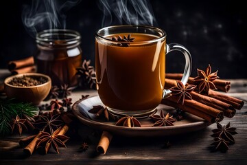 Mulled wine and spices.