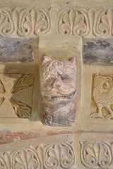 medieval style design in stone, church in Burgos Spain 