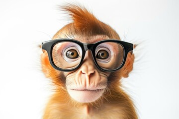 Obraz premium Whimsical Pet Portrait with Eyeglasses