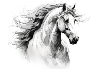 horse isolated on white background tattoo